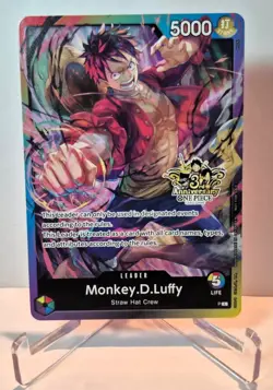 Monkey D. Luffy One Piece TCG Rainbow Leader 3rd Anniversary Stamped - Promo - Image 5