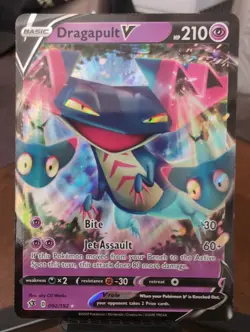 Pokemon SWSH02: Rebel Clash #092/192 Dragapult V Holo NM - Image 1