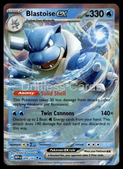 Blastoise ex 009/165 Double Rare 151 Pokemon Holo NM/M - Image 1