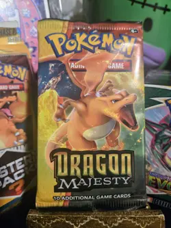2018 Pokemon TCG Sun Moon Dragon Majesty Booster Pack New Sealed Charizard Art* - Image 2