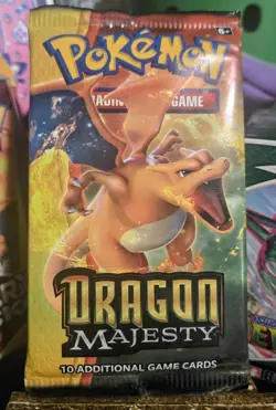2018 Pokemon TCG Sun Moon Dragon Majesty Booster Pack New Sealed Charizard Art* - Image 3