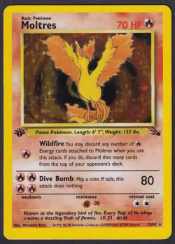 Pokemon Moltres 12/62 1st Edition Holo Fossil - Image 1