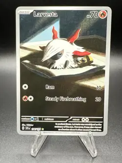 Pokemon TCG Larvesta 196/191 Full Art Illustration Rare Holo Surging Sparks - Image 1