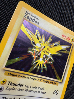 Pokemon TCG Zapdos 16/102 Base Set Unlimited Holo Rare WOTC VTG 1999 MP - Image 3