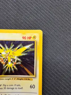 Pokemon TCG Zapdos 16/102 Base Set Unlimited Holo Rare WOTC VTG 1999 MP - Image 4