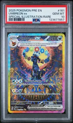 UMBREON EX PSA 10 POKEMON Prismatic Evolutions SPECIAL ILLUSTRATION RARE #161 - Image 1