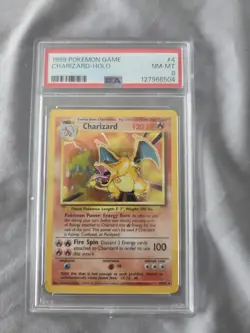 Pokemon Charizard Card 4/102 WOTC 1999 Rare Holo Base Set PSA 8 - Image 1