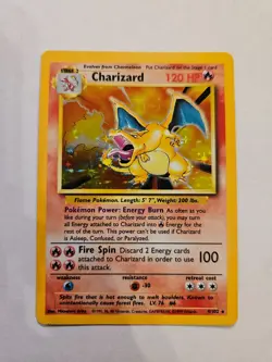 Pokemon - Charizard Card 4/102 Base Set Holo - English - Rare Vintage 1999 WOTC - Image 1