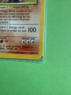 Pokemon TCG Charizard Card 4/102 WOTC 1999 Rare Holo Base Set - Image 4