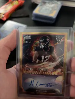 2025 Topps Chrome Cosmic Gold 1/50 Nico Collins Solar Flare Signature Auto - Image 1