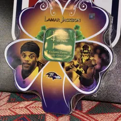 Lamar Jackson 2025 Donruss Optic PANINI Shamrock Lucky Clover Tin SEALED - Image 2