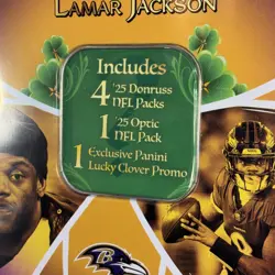 Lamar Jackson 2025 Donruss Optic PANINI Shamrock Lucky Clover Tin SEALED - Image 3