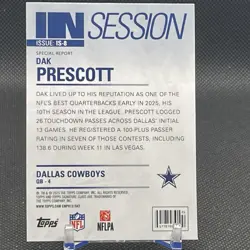 Dak Prescott 2025 Topps Signature Class In Session #IS-8 - Image 2