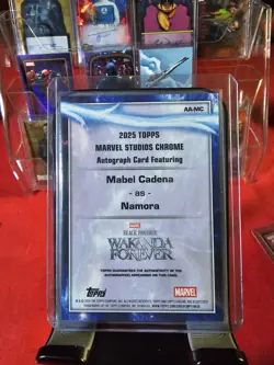 2025 Topps Marvel Studios Chrome Autograph Namora Wakanda Forever AA-MC 5/5 - Image 3