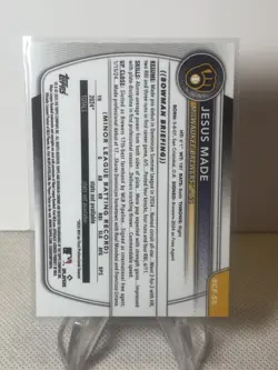 2025 Bowman Jesus Made Chrome 1st Bowman Prospects #BCP-50 Brewers - Image 2