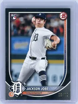 2025 Bowman Chrome #50 Jackson Jobe Black Paper Rookie /10 Tigers RC - Image 1