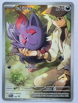 N's Zorua 189 Sv: Scarlet & Violet Promo Cards Holo Illustration Rare Black Star - Image 1