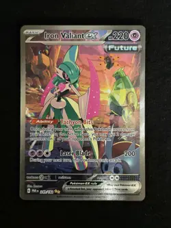 Pokemon Iron Valiant EX TCG Holo Card 249/182 Sv04: Paradox Rift Near Mint - Image 1
