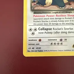 Rocket's Snorlax 33/132 Rare Gym Heroes Pokemon Card - Image 3