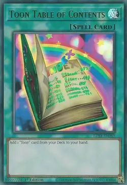 YUGIOH: Toon Table of Contents (Green) LDS1-EN069 Ultra Rare Lightly Played - Image 1
