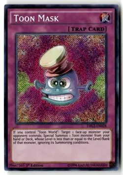 Toon Mask DRL2-EN028 Secret Rare Yu-Gi-Oh 1st Edition Lightly Played - Image 1