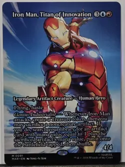 MTG Iron Man, Titan of Innovation NON FOIL (Borderless) 91 Marvel Super Heroes - Image 1