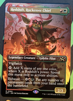 Borderless REDSHIFT, ROCKETEER CHIEF mtg NM-M Aetherdrift 1 Rare MTG - Image 1