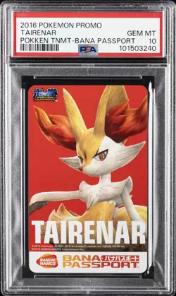 2016 POKEMON PROMO POKKEN TOURNAMENT BANA PASSPORT TAIRENAR PSA 10 - Image 1