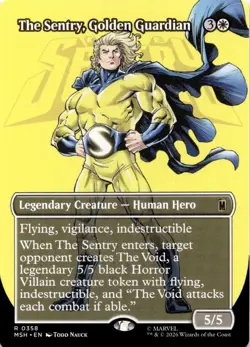 The Sentry, Golden Guardian (Borderless) 358 Marvel Super Heroes MTG NM - Image 1