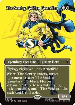 The Sentry, Golden Guardian (Borderless) 358 Marvel Super Heroes MTG NM - Image 3