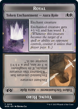 x1 Royal // Young Hero WOE TOKEN MTG 16 TOKEN M/NM 1x - Image 1