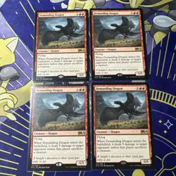 Demanding Dragon R Core Set 2019 135 MTG PLAYSET - Image 1