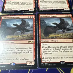 Demanding Dragon R Core Set 2019 135 MTG PLAYSET - Image 5
