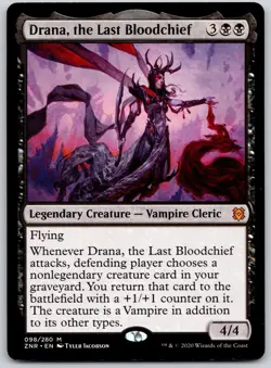 Drana, the Last Bloodchief 98 Mythic Zendikar Rising Magic: The Gathering LP - Image 1