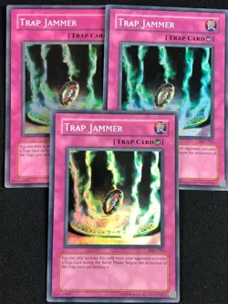 YUGIOH TRAP JAMMER IOC-110 SUPER X3 PLAY/EDGE WEAR - Image 1