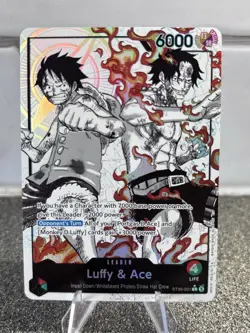 Luffy Ace ST30-001 L-P Parallel Start Deck EX Bonus Pack ONE PIECE Card English - Image 1