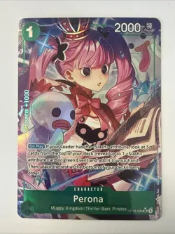 Bandai Perona Alternate Art Foil Super Rare OP12-034 Legacy Master 2000 Power - Image 1