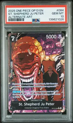 ST. Shepherd Ju Peter #084 2025 One Piece OP13 Alternate Art • PSA 10 - Image 1