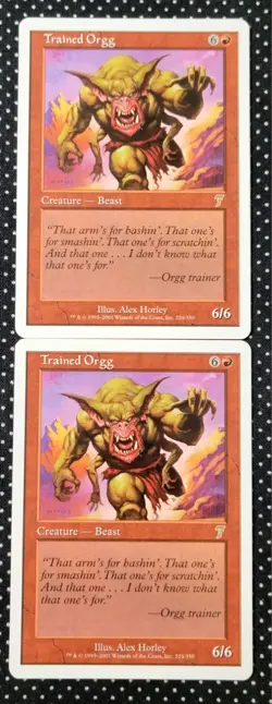 (2) Magic: The Gathering - Trained Orgg - 7th Edition - 224/350 - Rare Creature - Image 1