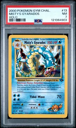 2000 POKEMON GYM CHALLENGE HOLO #13 MISTY'S GYARADOS PSA 7 - Image 1