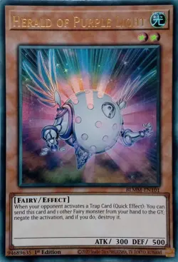 BLMM-EN101 HERALD OF PURPLE LIGHT ULTRA RARE 1ST EDITION YuGiOh CARD - Image 1