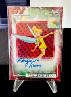 2026 Topps Chrome Disney Tinker Bell Margaret Kerry Auto Mickey Red/Black /28 - Image 1
