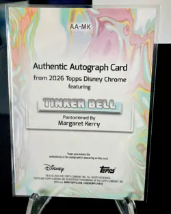 2026 Topps Chrome Disney Tinker Bell Margaret Kerry Auto Mickey Red/Black /28 - Image 2