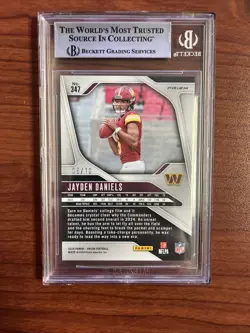 2024 Panini Prizm JAYDEN DANIELS ROOKIE Gold Wave Prizm /10 BGS 9 Mint - Image 3