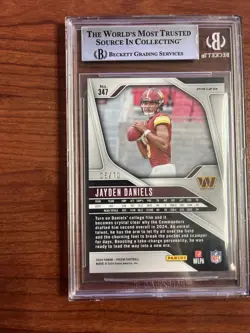 2024 Panini Prizm JAYDEN DANIELS ROOKIE Gold Wave Prizm /10 BGS 9 Mint - Image 4