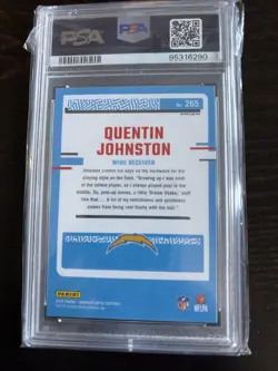 2023 Donruss Optic - Rated Rookie Quentin Johnston #265 Holo Prizm (RC) PSA 10 - Image 2