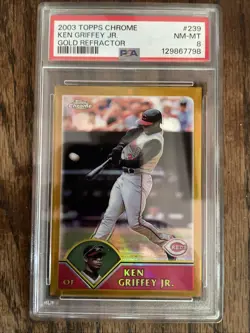 2003 Topps Chrome - Ken Griffey Jr #239 GOLD Refractor 146/449! - PSA 8 - RARE! - Image 1