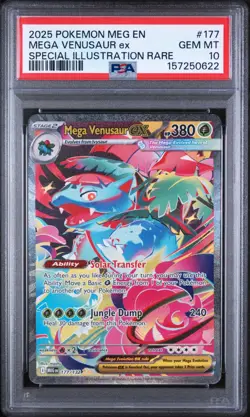 Mega Venusaur Ex Special Illustration #177 2025 Mega Evolution PSA 10 - Image 1