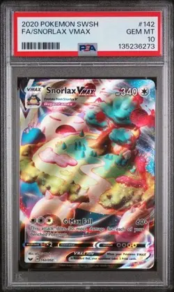 2020 POKEMON SWORD & SHIELD #142 FULL ART/SNORLAX VMAX PSA 10 - Image 3