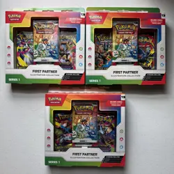 3x First Partner Illustration Collection Series 1 Boxes: Pokemon - New & Sealed - Image 1